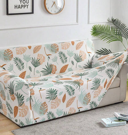 Housse de Canapé Fleurie Beige Olive