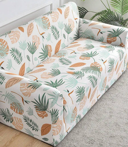 Housse de Canapé Fleurie Beige Olive