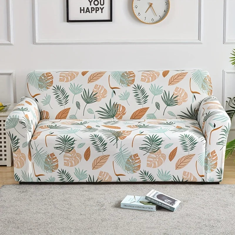 Housse de Canapé Fleurie Beige Olive